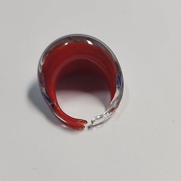 Striped Blue and Silver Ring - Picture 2 of 2